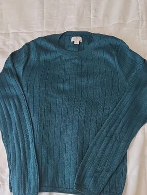 J. Crew Women's Teal Ribbed Crewneck Sweater - Deep Teal